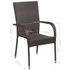 vidaXL Ensemble &agrave; manger de jardin 7 pcs Marron