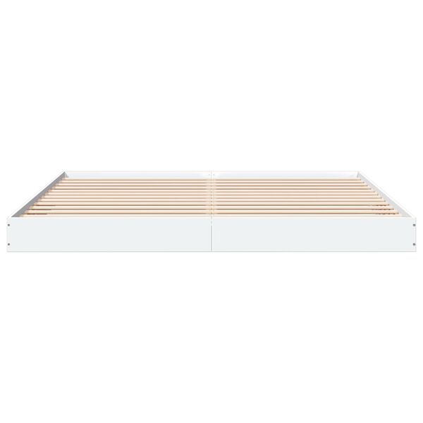 vidaXL Cadre de lit sans matelas blanc 180x200 cm bois d'ing&eacute;nierie