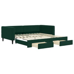 vidaXL Lit de jour avec gigogne et tiroirs sans matelas 100x200 cm