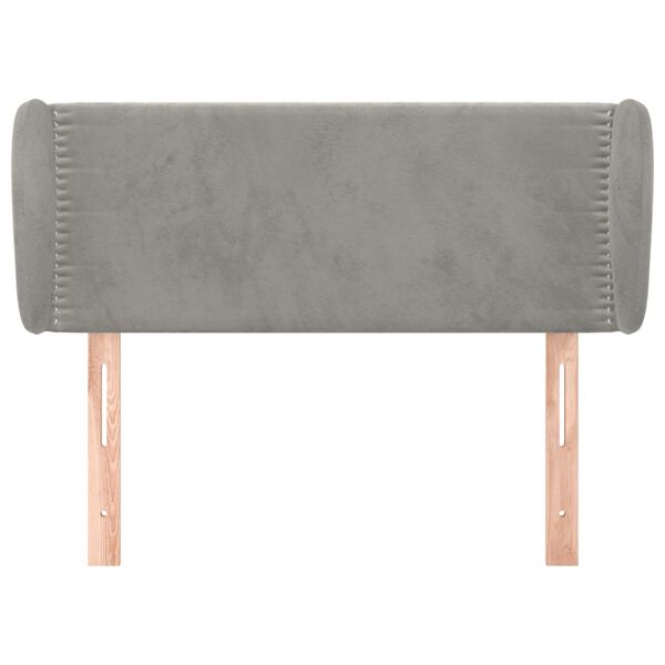 vidaXL T&ecirc;te de lit avec oreilles Gris clair 103x23x78/88 cm Velours