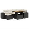 vidaXL Salon de jardin 7 pcs avec coussins noir r&eacute;sine tress&eacute;e