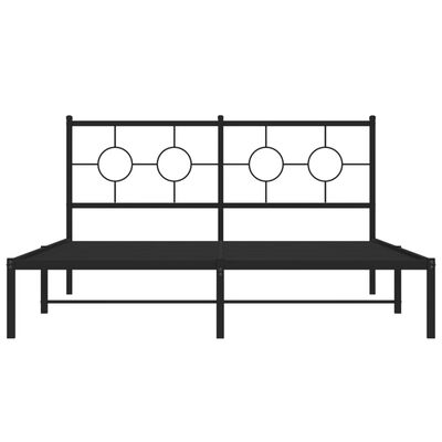 vidaXL Cadre de lit métal sans matelas avec tête de lit noir 150x200cm