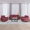vidaXL Ensemble de canap&eacute;s 3 pcs avec coussins rouge bordeaux tissu