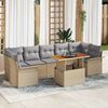 vidaXL Ensemble de canapé de jardin 8 pcs Beige Poly rotin