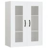 vidaXL Buffet haut Blanc 69,5x34x180 cm Bois d'ing&eacute;nierie