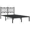 vidaXL Cadre de lit métal sans matelas avec tête de lit noir 120x190cm