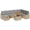 vidaXL Ensemble de canap&eacute; de jardin 9 pc Beige polyrotin