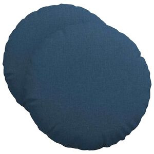 vidaXL Coussins de si&egrave;ge 2 pcs Bleu &Oslash;50 x 19 cm tissu