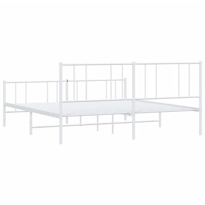 vidaXL Cadre de lit métal sans matelas et pied de lit blanc 193x203 cm