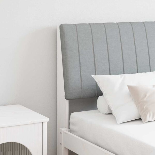 vidaXL T&ecirc;te de lit capitonn&eacute;e Gris clair 150 cm Pin massif