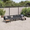 vidaXL Salon de jardin 4 pcs avec coussins noir aluminium