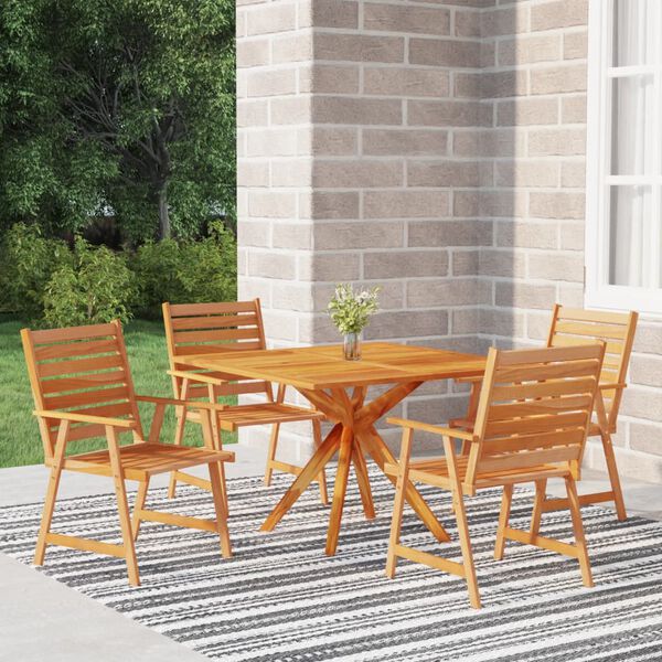 vidaXL Ensemble &agrave; manger de jardin 5 pcs Bois d'acacia solide