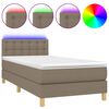 vidaXL Sommier &agrave; lattes de lit avec matelas LED Taupe 100x200 cm Tissu