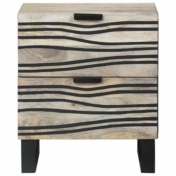 vidaXL Cabinet de chevet 2 pcs Blanc et Noir 40 x 33 x 46 cm