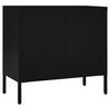 vidaXL Buffet Noir 75x35x70 cm Acier et verre tremp&eacute;