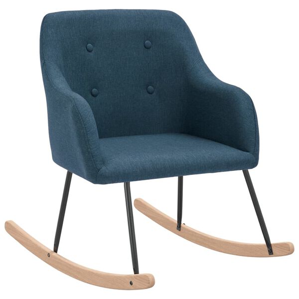 vidaXL Chaise &agrave; bascule Bleu Tissu