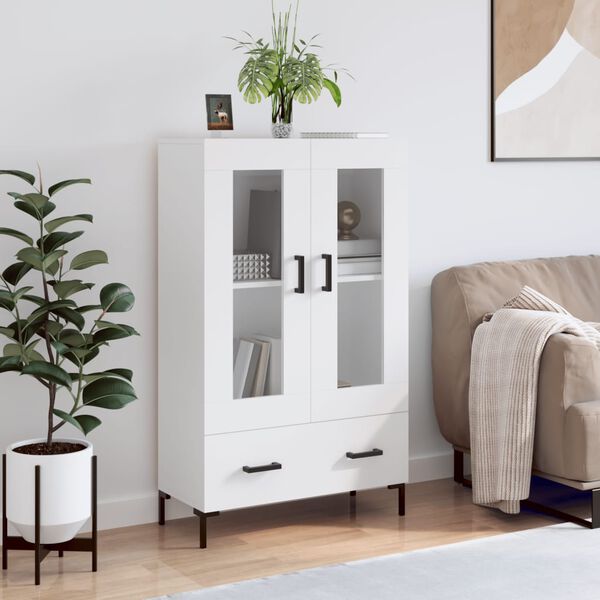 vidaXL Buffet haut blanc 69,5x31x115 cm bois d'ing&eacute;nierie