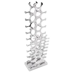 vidaXL Casier &agrave; bouteilles Aluminium Argent&eacute; 27 bouteilles
