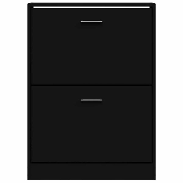 vidaXL Armoire &agrave; chaussures Noir 59x17x81 cm Bois d'ing&eacute;nierie