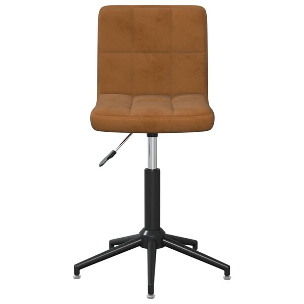 vidaXL Chaise pivotante de salle &agrave; manger Marron Velours