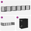 vidaXL Barri&egrave;re pour chien porte pliable 12panneaux noir bois peuplier