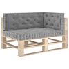 vidaXL Coussins de plancher de palette lot de 3 Gris Coton