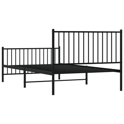 vidaXL Cadre de lit métal sans matelas avec pied de lit noir 107x203cm