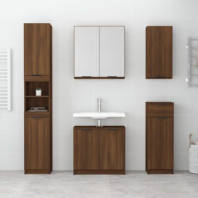 vidaXL Armoire de bain Chêne fumé 64,5x33,5x59 cm Bois d'ingénierie