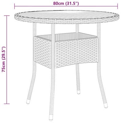 vidaXL Mobilier à dîner de jardin 3 pcs Résine tressée Noir