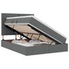 vidaXL Lit de rangement LED avec matelas Gris fonc&eacute; 140 x 200 cm Tissu