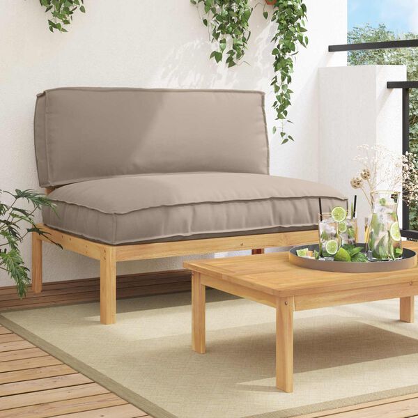 vidaXL Ensemble de Canap&eacute;s Taupe 120 x 92 x 69 cm Bois d'Acacia Massif