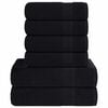 vidaXL Ensemble de serviettes FROGN 6 pcs noir 360 g/m&sup2;