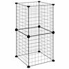 vidaXL Cage animaux de compagnie &agrave; 8 panneaux Noir 35x35 cm Acier