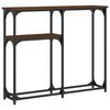 vidaXL Table console ch&ecirc;ne marron 90x22,5x75 cm bois d'ing&eacute;nierie