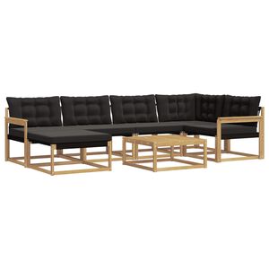 vidaXL Ensemble de canap&eacute;s d'ext&eacute;rieur 7 pc Blanc et noir