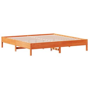 vidaXL Cadre de lit sans matelas cire marron 200x200cm bois pin massif
