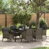 vidaXL Ensemble de salle &agrave; manger pour jardin 7 pcs Gris polyrotin