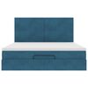 VidaXL Cadre de lit ottoman avec matelas bleu foncé 180x200 cm velours