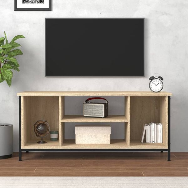 vidaXL Meuble TV ch&ecirc;ne sonoma 102x35x45 cm bois d'ing&eacute;nierie