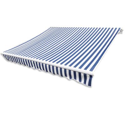 vidaXL Toit d'auvent Toile Bleu et blanc 3x2,5 m (Cadre non inclus)