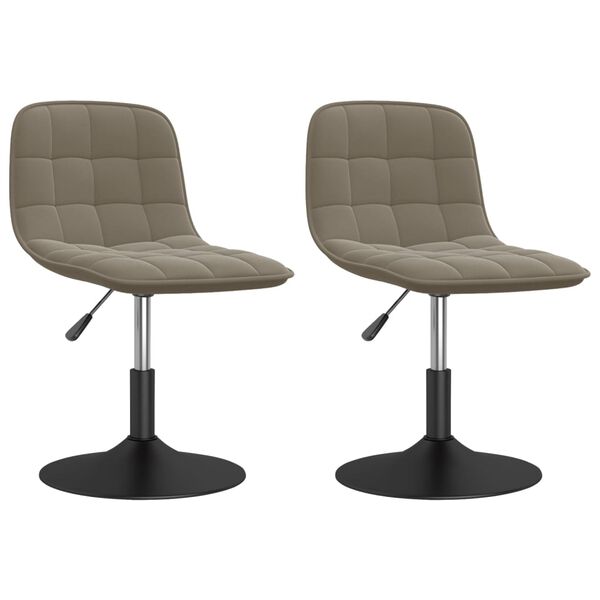 vidaXL Chaises pivotantes &agrave; manger lot de 2 gris clair velours