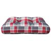 vidaXL Coussin de palette carreaux rouges 58x58x10 cm tissu