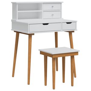 vidaXL Ensemble de Coiffeuse FAUSKE 3 pc Blanc 76 x 50 x 103,5 cm