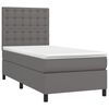 vidaXL Sommier &agrave; lattes de lit avec matelas et LED Gris 90x200 cm