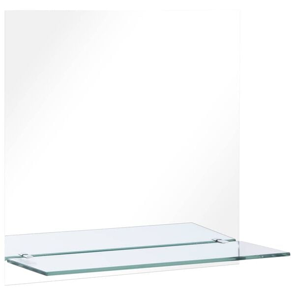 vidaXL Miroir mural avec &eacute;tag&egrave;re 60x60 cm Verre tremp&eacute;