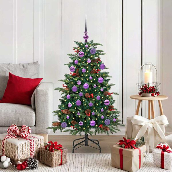vidaXL Sapin de No&euml;l artificiel Vert 120 cm PVC, m&eacute;tal et plastique