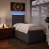 vidaXL Sommier &agrave; lattes de lit avec matelas Gris 100x200 cm Similicuir