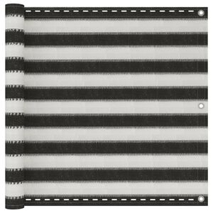 vidaXL &Eacute;cran de balcon PEHD 90x500 cm Anthracite et blanc