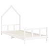 vidaXL Cadre de lit pour enfants blanc 90x190 cm bois de pin massif