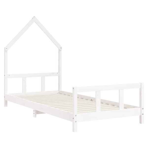 vidaXL Cadre de lit pour enfants blanc 90x190 cm bois de pin massif